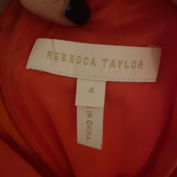 Rebecca Taylor Coral Striped Wrap Mini Dress Women’s 4 Sleeveless Cotton - Picture 5 of 7